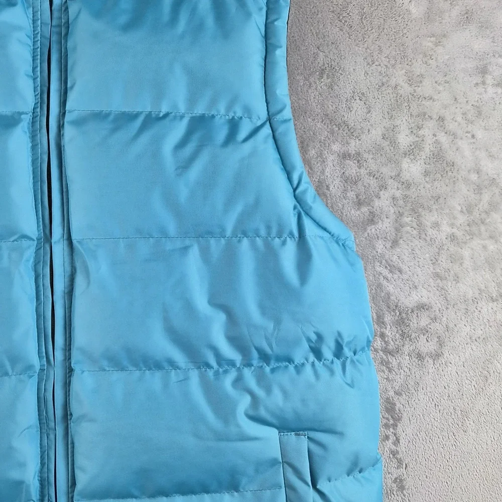 B R Fashion Wear Puffer Vest Mens Medium Blue Full Zip Sleeveless Outdoor Hiking